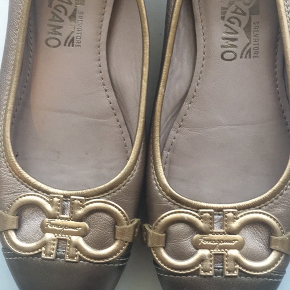 Salvatore Ferragamo Shoes Lovely Goldplatinum Authentic Ferragamo